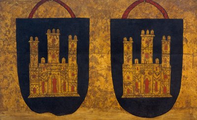 Two Coats of Arms with Three-Towered Castles by Unbekannt Unbekannt
